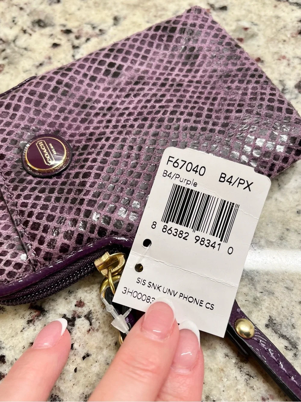 Coach Snakeskin Wristlet Accessory Pouch NWT